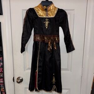 Anna from Frozen Black and Gold Kids Costume dress size 4-6